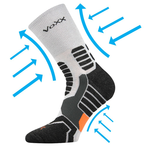 Obrázek z VOXX Ponožky kompresní sportovní RONIN s ionty stříbra SVĚTLE ŠEDÉ 